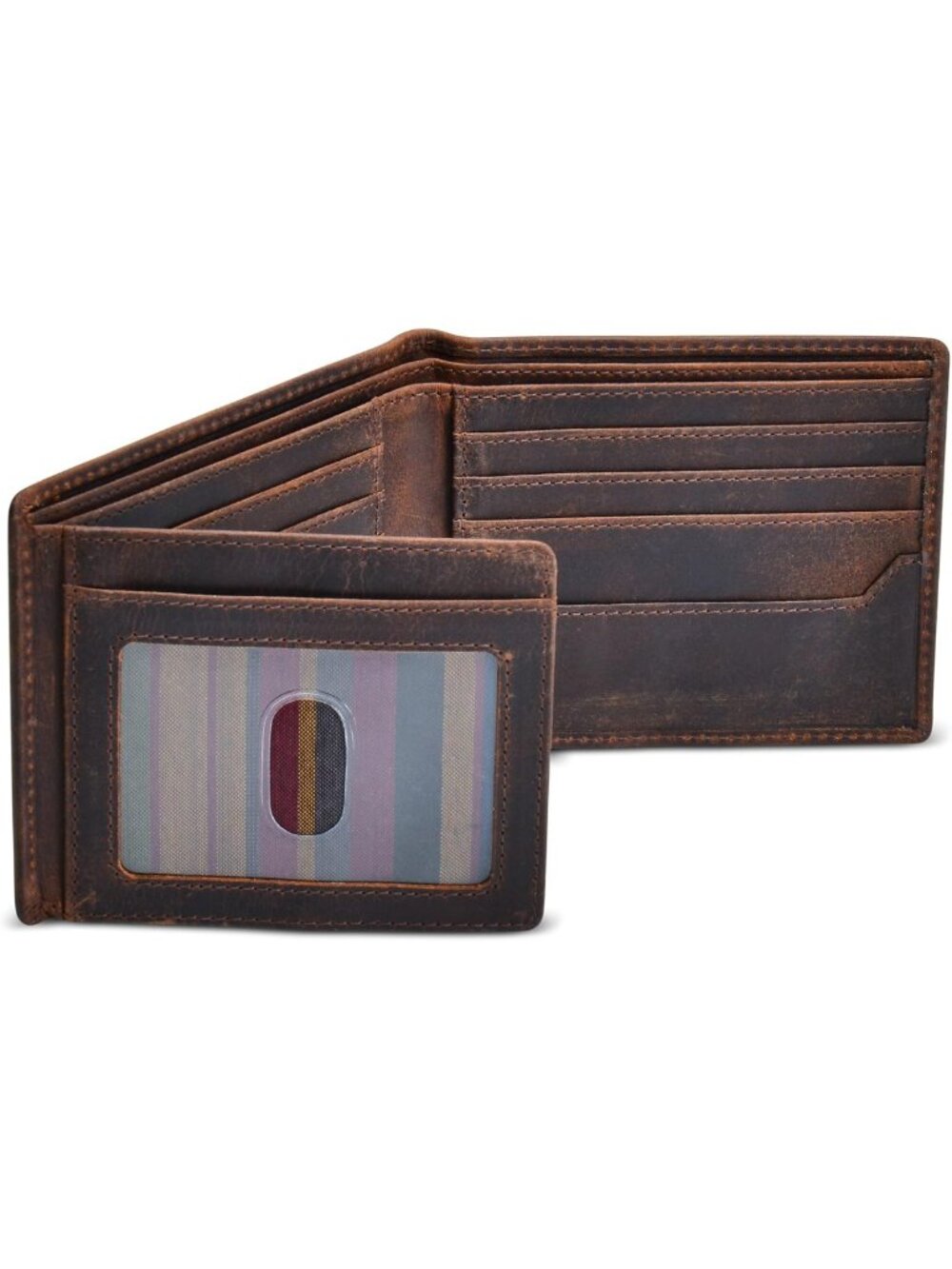 Men's RFID Blocking Leather Wallet | Full Grain Crazy Horse | 2 ID Windows